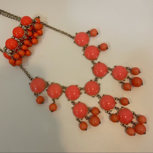 J. Crew Orange Bauble Bobble Orange Necklace Bracelet Set! - Picture 2 of 2